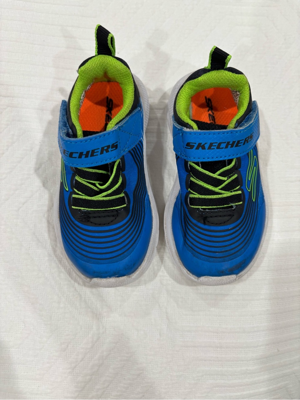 Sketchers Baby Blue and Lime Green Athletic Sneakers